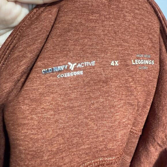 Old Navy Leggings Women’s 4X CozeCore High-Rise Rust Mohair Side Pockets NWOT - Picture 5 of 7
